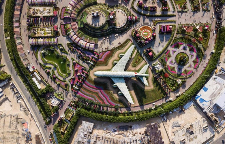 Top view of Dubai Miracle Garden